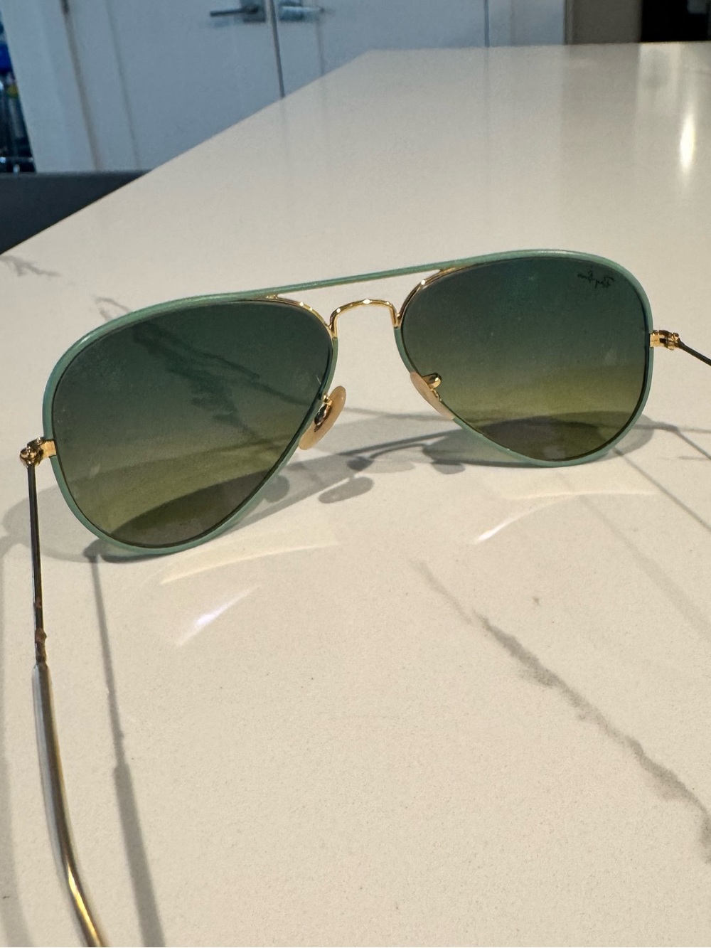 Aviator ray-ban sunglasses - teal - good great condition - Picture 5 of 5